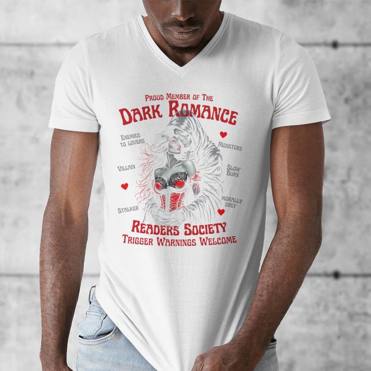 Trigger Warning Book Lover Dark Romance Smut Reader Men's V-Neck T-Shirt Trigger Warning Book Lover Dark Romance Smut Reader Men's V-Neck T-Shirt