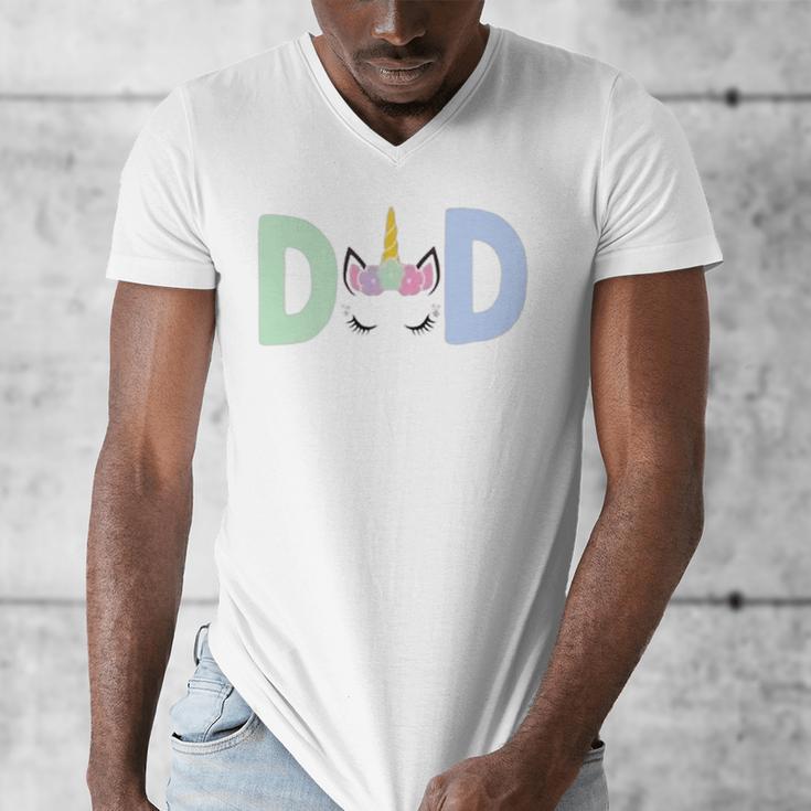 Unicorn Dad First Birthday Girl Family Matching Mama Party Men's V-Neck T-Shirt