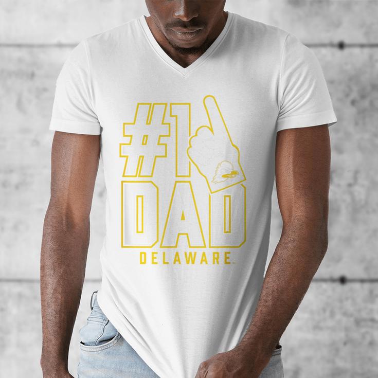 University Of Delaware Blue Hens 1 Dad Men's V-Neck T-Shirt University Of Delaware Blue Hens 1 Dad Men's V-Neck T-Shirt