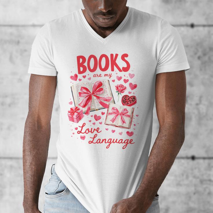 Valentines Book Lover Romance Books Are My Love Language Men's V-Neck T-Shirt Valentines Book Lover Romance Books Are My Love Language Men's V-Neck T-Shirt