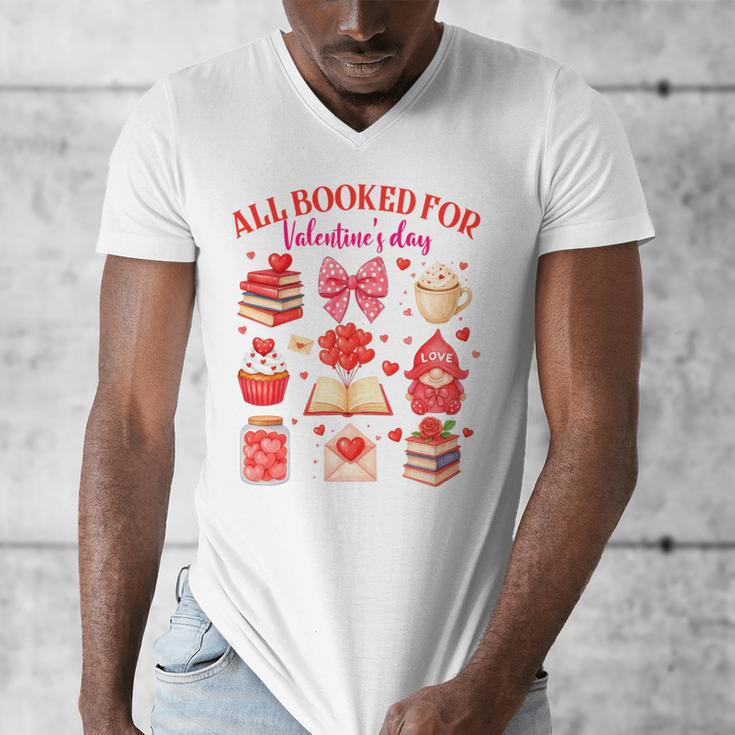 Valentines Reading Book Lover All Booked For Valentine's Day Men's V-Neck T-Shirt