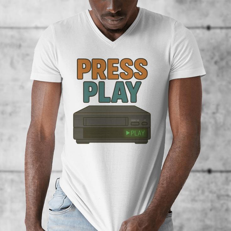 VHS Cassette Retro Analog Nostalgia Theme Men's V-Neck T-Shirt VHS Cassette Retro Analog Nostalgia Theme Men's V-Neck T-Shirt