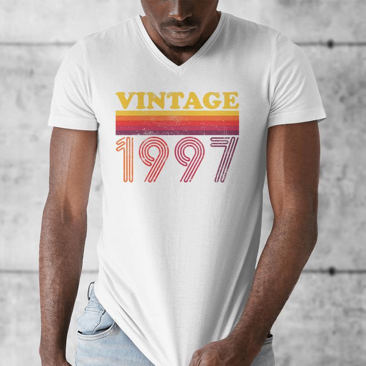 Vintage 1997 Retro Style 90's Born Nostalgia Vibes Birthday Premium Tri-Blend Men's V-Neck T-Shirt