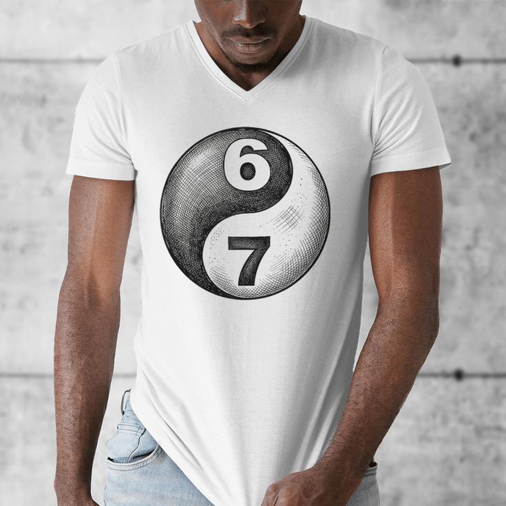 Vintage 6 7 Sketch Yin Yang Namaste Six Seven Nostalgia Men's V-Neck T-Shirt