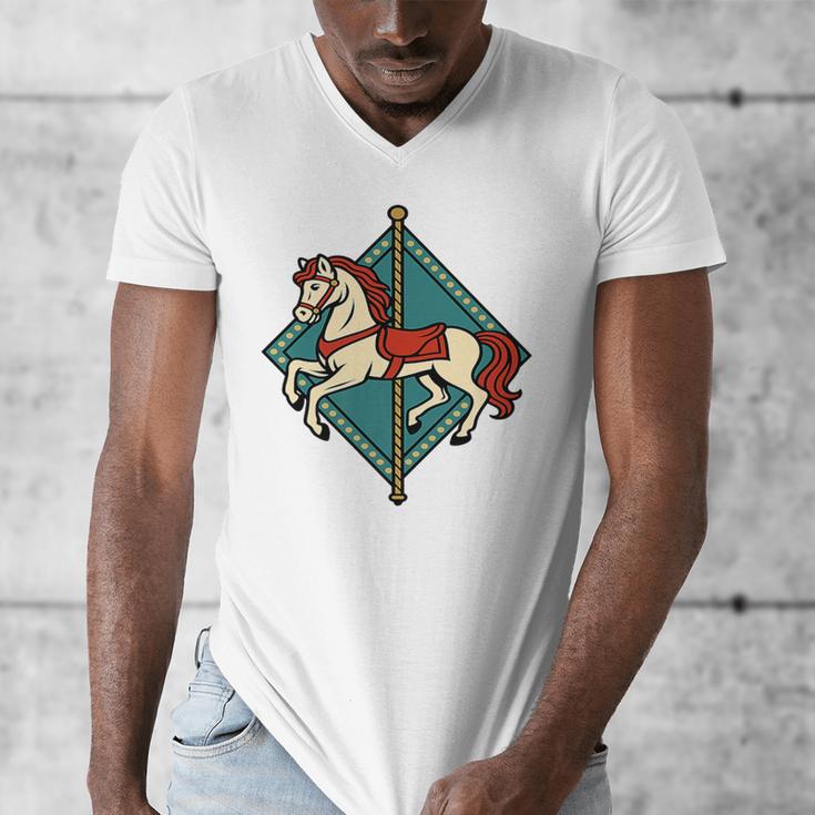 Vintage Carousel Horse Merry Go Round Nostalgia Art Premium Men's V-Neck T-Shirt Vintage Carousel Horse Merry Go Round Nostalgia Art Premium Men's V-Neck T-Shirt