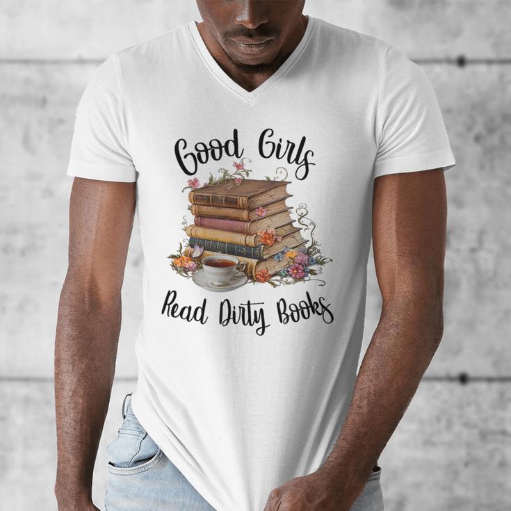 Vintage Fantasy Romance Lover Good Girls Read Dirty Books Men's V-Neck T-Shirt