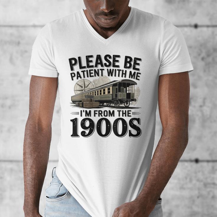 Vintage Be Patient With Me I'm From The 1900s Steam Train Men's V-Neck T-Shirt Vintage Be Patient With Me I'm From The 1900s Steam Train Men's V-Neck T-Shirt