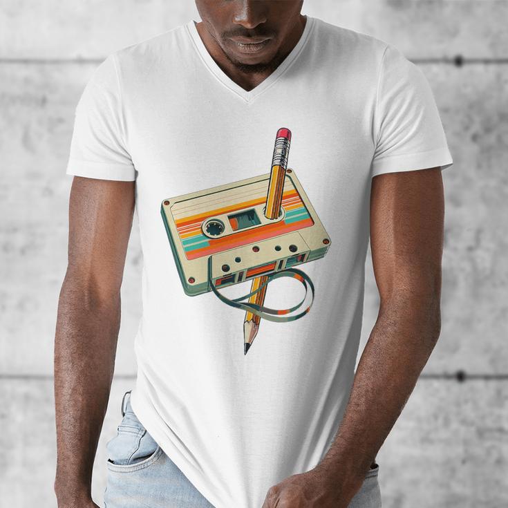 Vintage Pencil Rewind Cassette Tape Nostalgia Party 80s 90s Premium Men's V-Neck T-Shirt Vintage Pencil Rewind Cassette Tape Nostalgia Party 80s 90s Premium Men's V-Neck T-Shirt