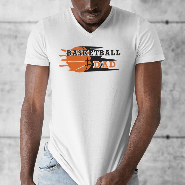 Vintage Proud Basketball Dad Fathers Day Basketball Player Men's V-Neck T-Shirt