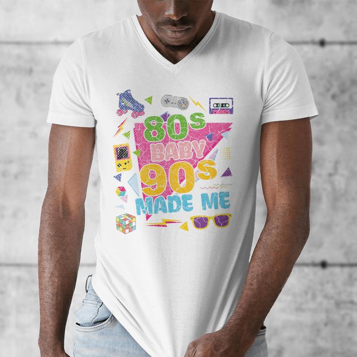 Vintage Retro 80's Baby 90's Made Me 1980s 1990s Nostalgia Premium Tri-Blend Men's V-Neck T-Shirt