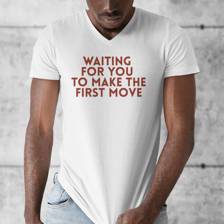Waiting For You To Make The First Move Introvert Minimal Men's V-Neck T-Shirt Waiting For You To Make The First Move Introvert Minimal Men's V-Neck T-Shirt