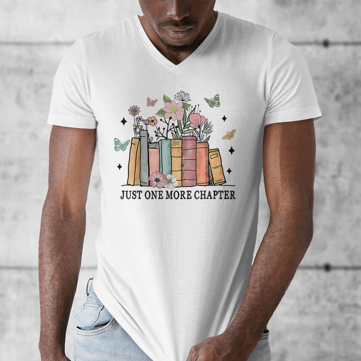 Wildflower Floral Book Just One More Chapter Men's V-Neck T-Shirt Wildflower Floral Book Just One More Chapter Men's V-Neck T-Shirt
