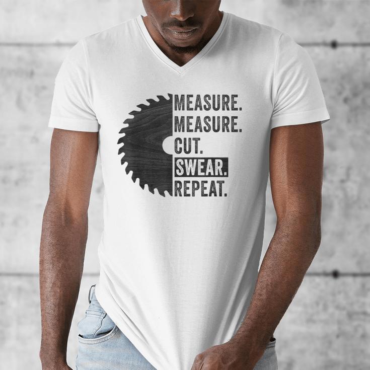 Woodworking Dad Measure Cut Swear Handyman Fathers Day Men's V-Neck T-Shirt Woodworking Dad Measure Cut Swear Handyman Fathers Day Men's V-Neck T-Shirt