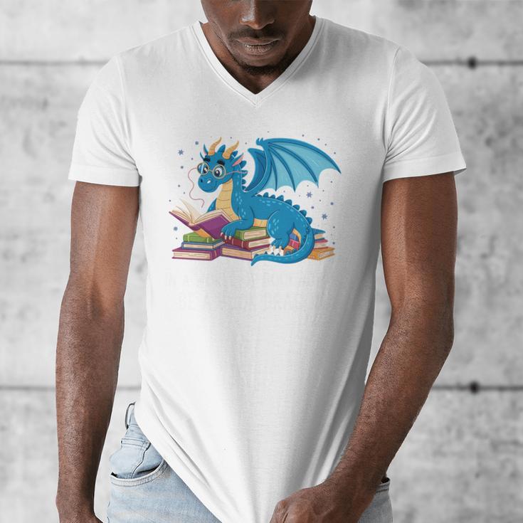 In A World Full Of Bookworms Be A Book Dragon Men's V-Neck T-Shirt