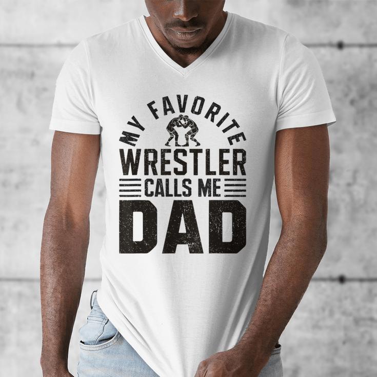 Wrestler Daddy Wrestling Dad Men's V-Neck T-Shirt