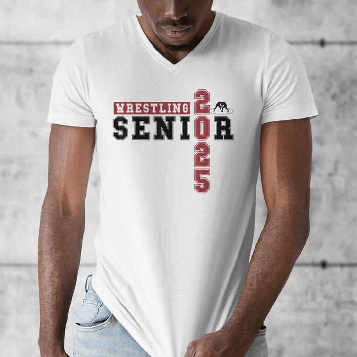 Wrestling Senior Night Wrestling Senior 2025 Graduation 70 Men's V-Neck T-Shirt