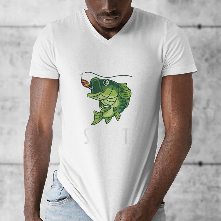 Youth Boy My Lucky Fishing-Shirt Bass Fish Dad Men's V-Neck T-Shirt