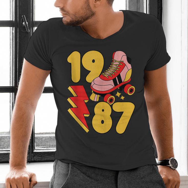 1987 Retro Roller Skate Vintage 80s Nostalgia Collector Men's V-Neck T-Shirt 1987 Retro Roller Skate Vintage 80s Nostalgia Collector Men's V-Neck T-Shirt