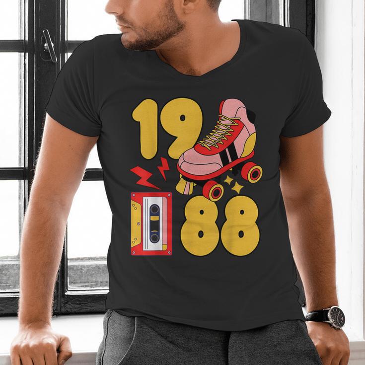 1988 Retro Raised On 80s Music Old School Nostalgia Punk Men's V-Neck T-Shirt 1988 Retro Raised On 80s Music Old School Nostalgia Punk Men's V-Neck T-Shirt