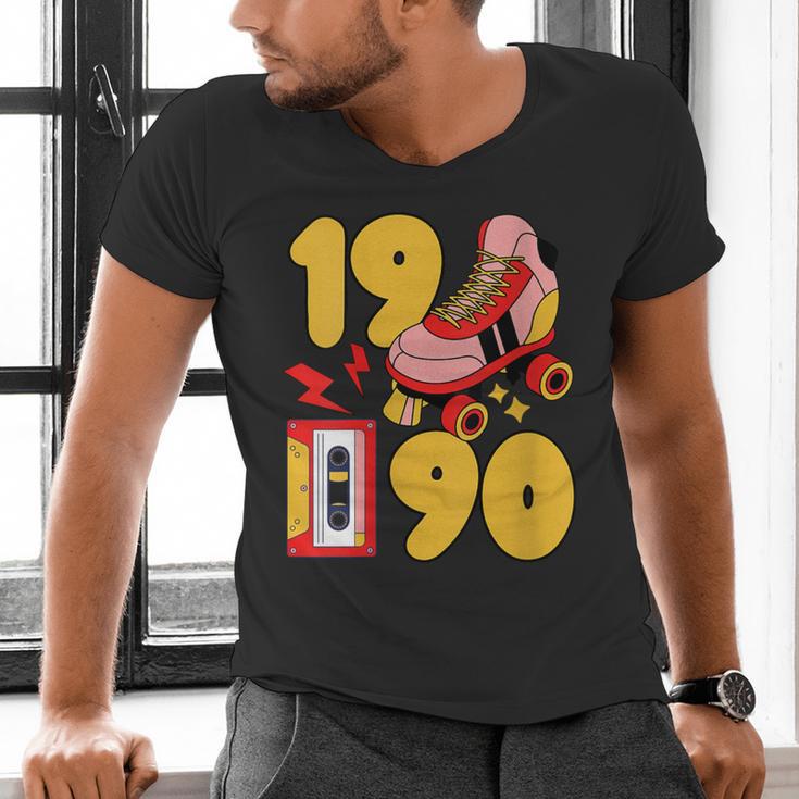 1990 Retro Raised On 90s Music Old School Nostalgia Punk Men's V-Neck T-Shirt