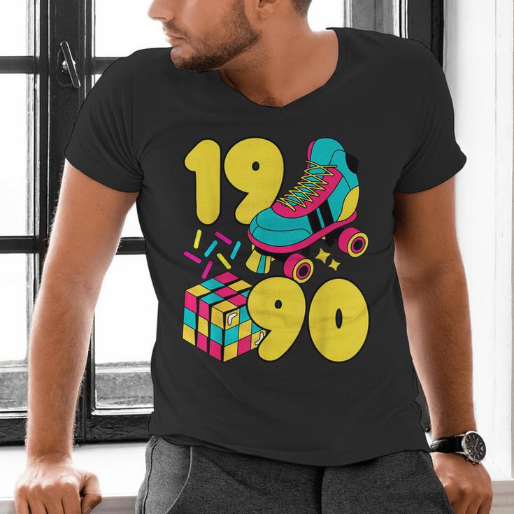 1990 Retro Raised In The 90s Old School Nostalgia Vibes Men's V-Neck T-Shirt