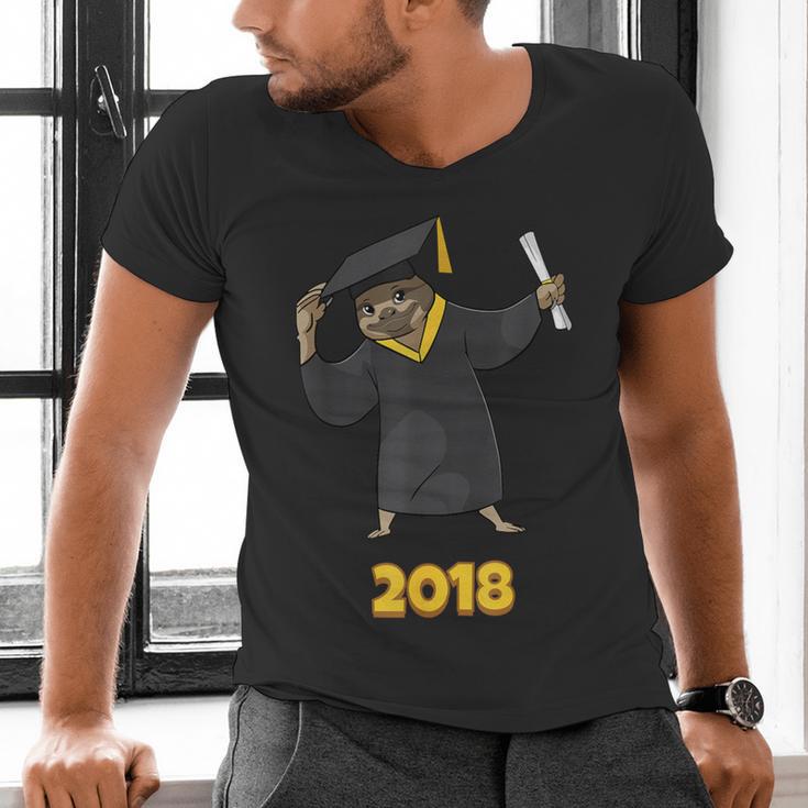 2018 Graduation Shirts Sloth Lovers For Women Teens Men's V-Neck T-Shirt