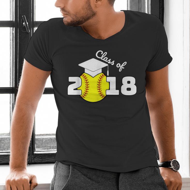 2018 Softball Senior Graduation Shirt For Girls Grad Men's V-Neck T-Shirt