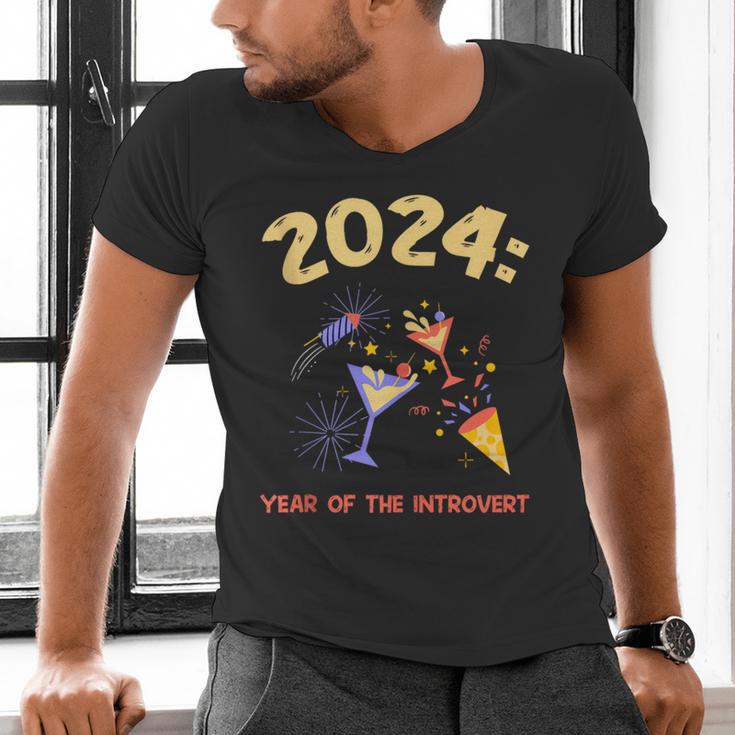 2024 Year Of The Introvert New Year Adventures Men's V-Neck T-Shirt