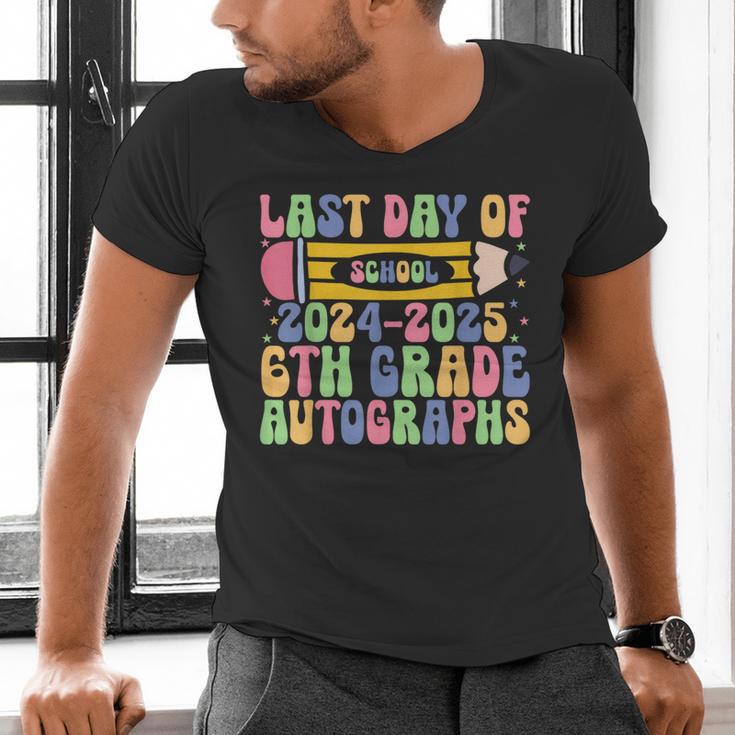 2025 Last Day Of School Autograph 6th Grade Graduation Men's V-Neck T-Shirt