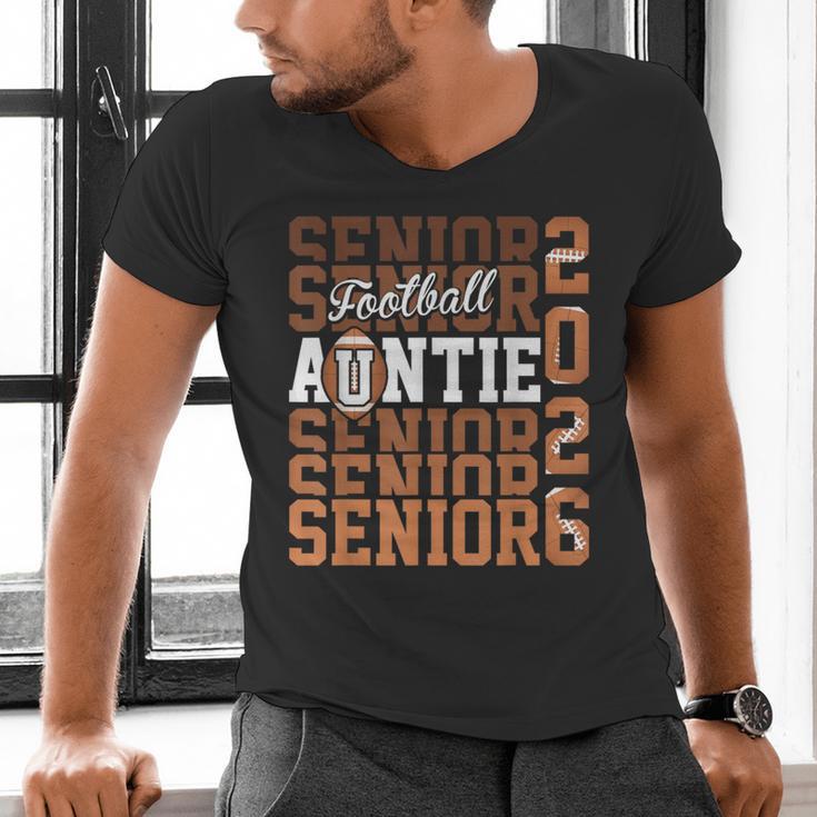 2026 Football Senior Auntie Graduation Matching Family Men's V-Neck T-Shirt