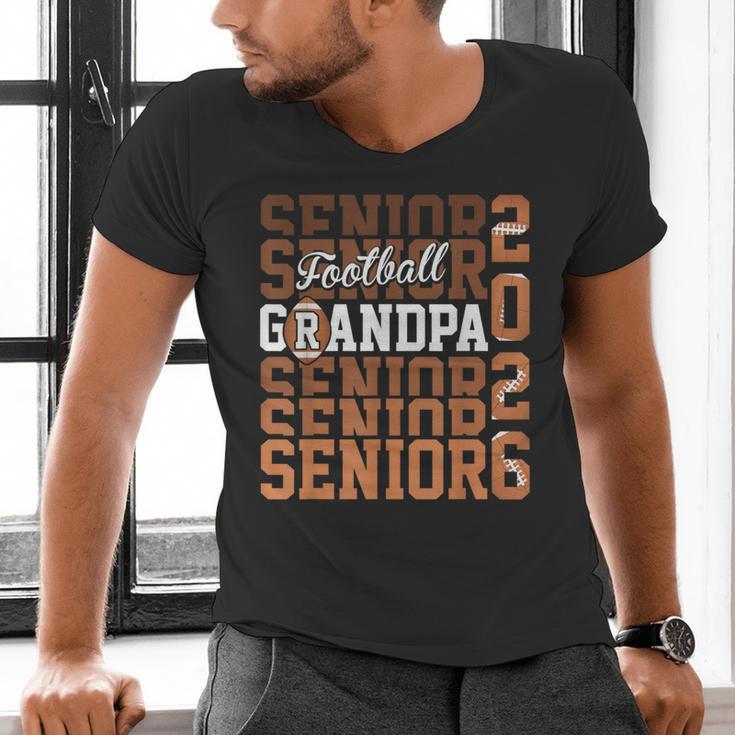 2026 Football Senior Grandpa Graduation Matching Family Men's V-Neck T-Shirt
