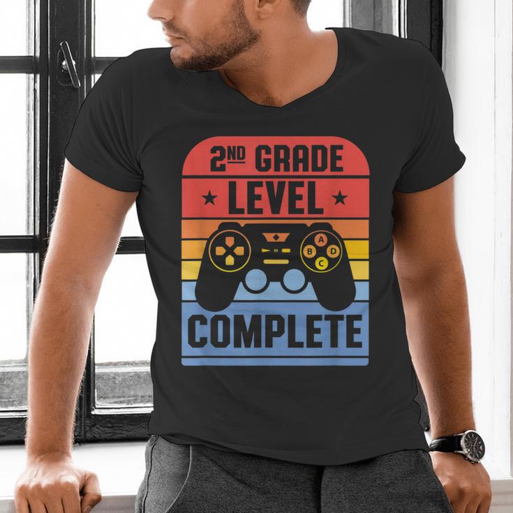 2nd Grade Level Complete Graduation Student Video Gamer Men's V-Neck T-Shirt