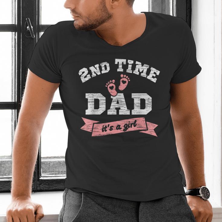 2nd Second Time Dad It's a Girl Gender Reveal Dad Of 2 Kids Men's V-Neck T-Shirt 2nd Second Time Dad It's a Girl Gender Reveal Dad Of 2 Kids Men's V-Neck T-Shirt