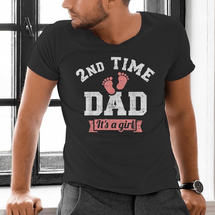 2nd Second Time Dad It's a Girl Gender Reveal Men's V-Neck T-Shirt