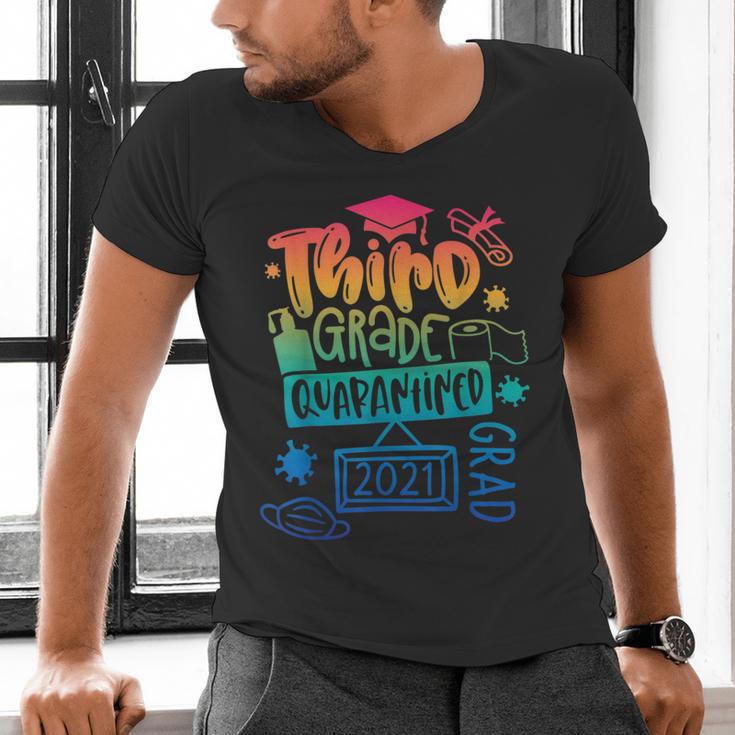 3rd Grade 2021 Graduate Quarantine Third Grade Graduation Men's V-Neck T-Shirt