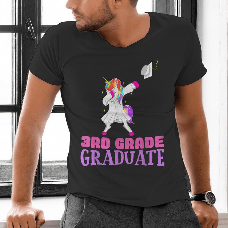3rd Grade Graduation Unicorn End Of Year Third Men's V-Neck T-Shirt