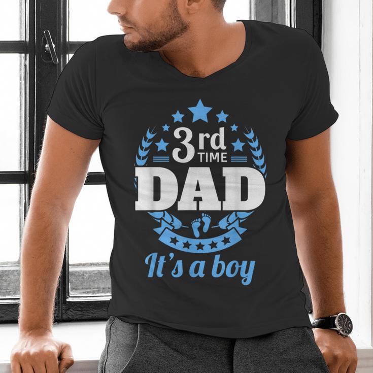 3rd Time Dad Dad Pregnancy It's a Boy Men's V-Neck T-Shirt