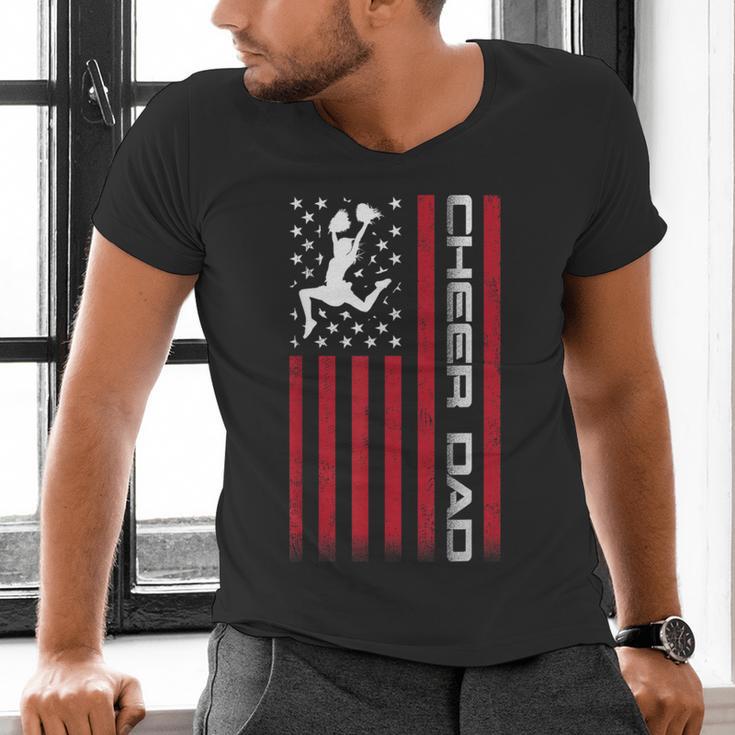 4th Of July US Flag Cheer Dad Shirt For Father's Cheer Men's V-Neck T-Shirt