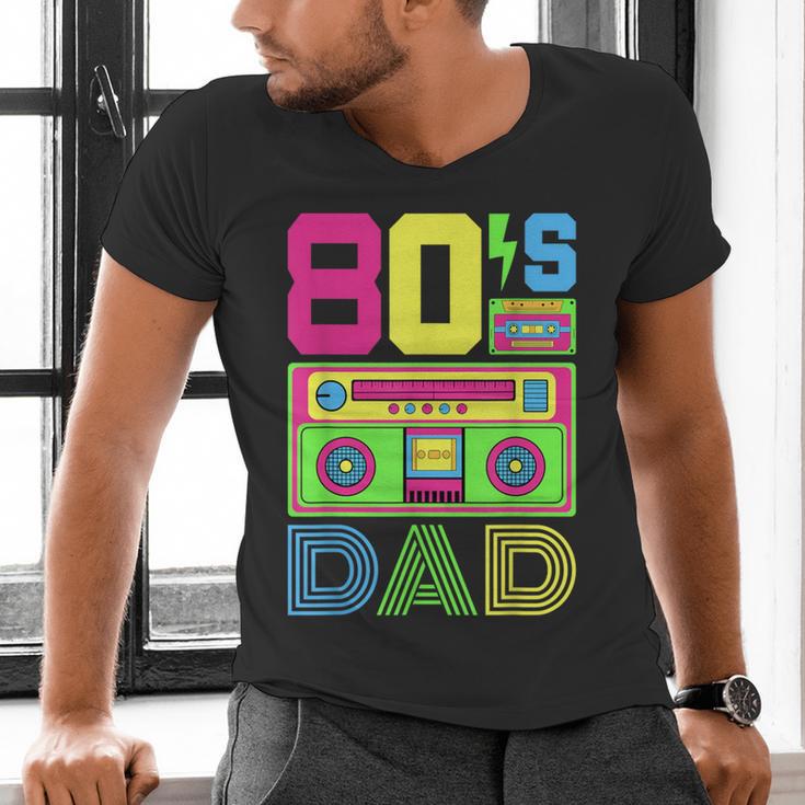 80s Dad 1980s Fashion Eighties Theme Outfit Fathers Day 80's Men's V-Neck T-Shirt