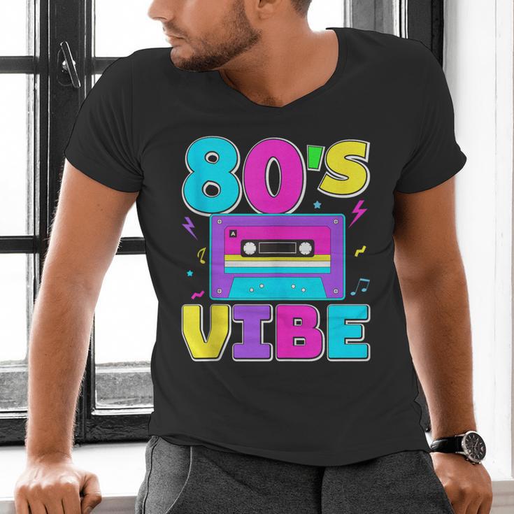 80's Vibe Retro Style Cassette Tape Nostalgia 1980s Party Men's V-Neck T-Shirt 80's Vibe Retro Style Cassette Tape Nostalgia 1980s Party Men's V-Neck T-Shirt