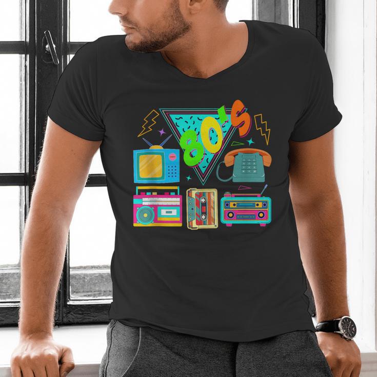 80's Vintage Cassette Tape Nostalgia Mixtape Era 1980s Retro Men's V-Neck T-Shirt