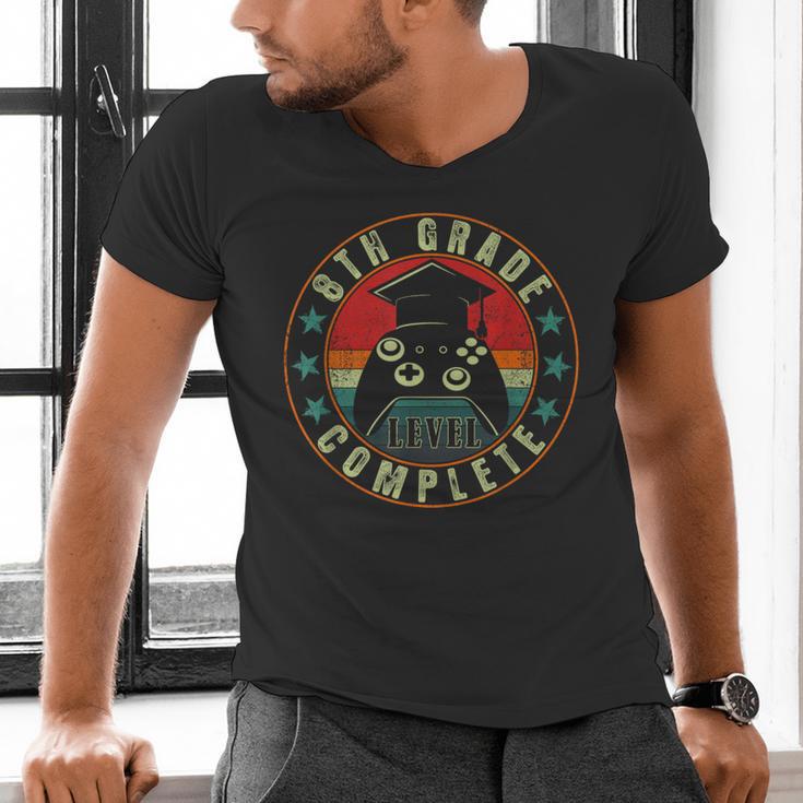 8th Grade Graduation Gamer 8th Grade Level Complete Men's V-Neck T-Shirt