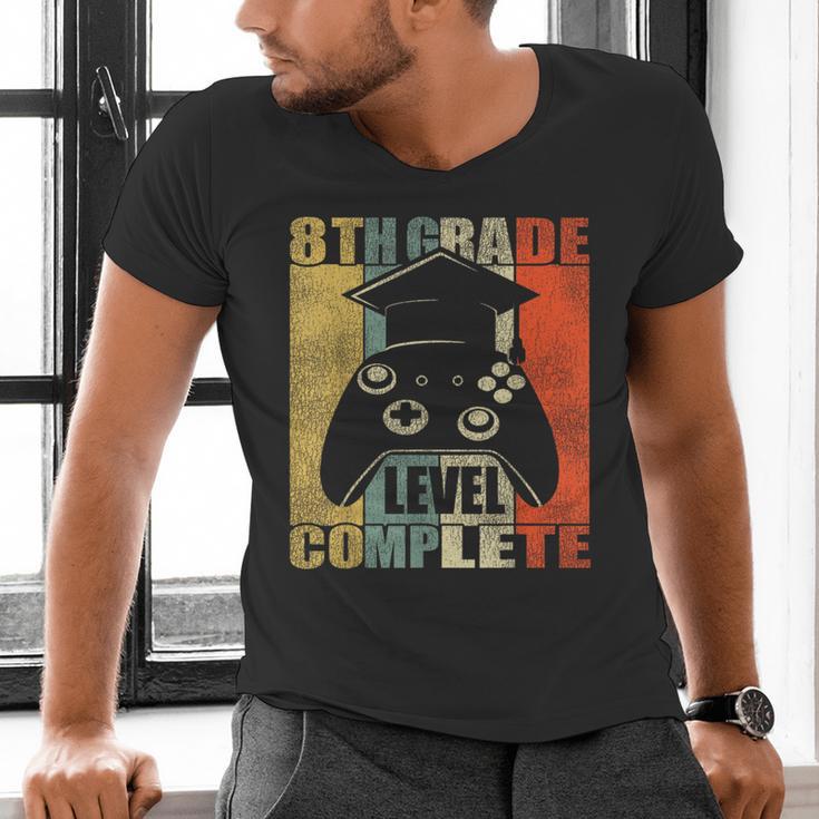 8th Grade Level Complete Gamer Class Of 2024 Graduation Men's V-Neck T-Shirt