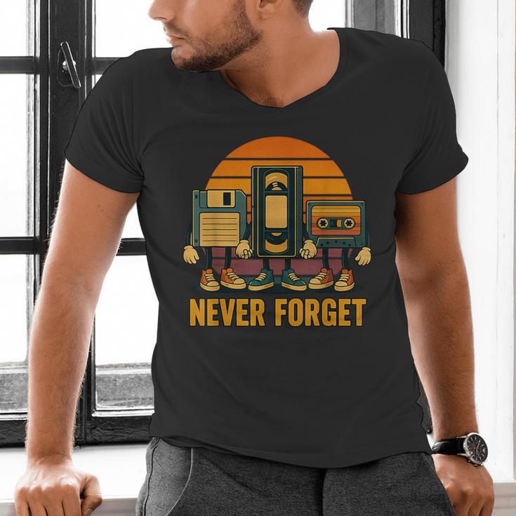 90s Nostalgia Never Forget Retro Men's V-Neck T-Shirt