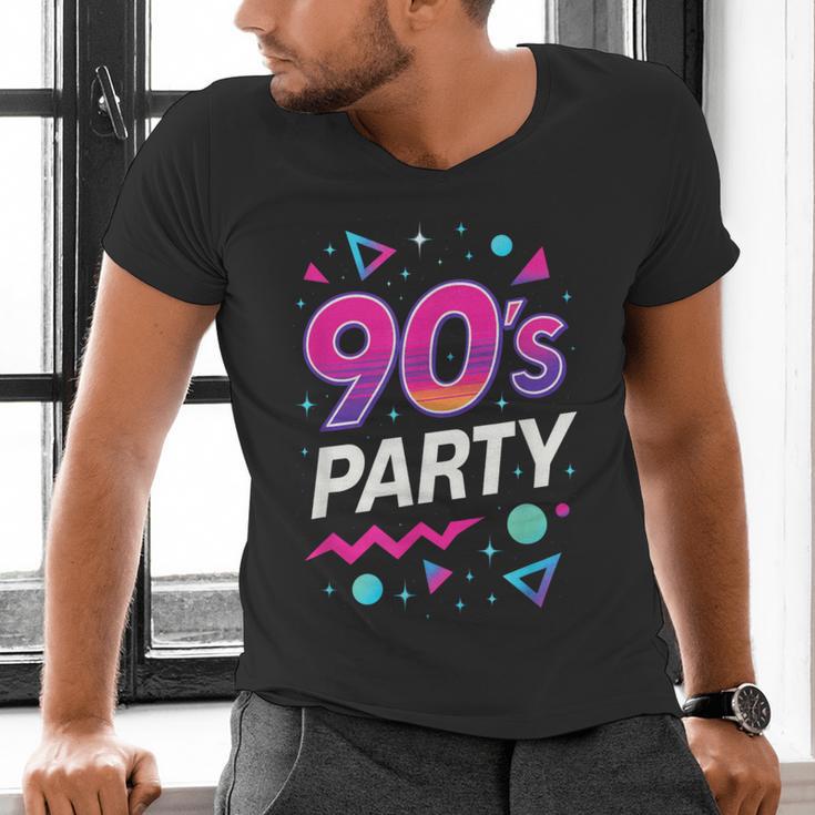 90's Party 90s Nostalgia Retro Rave Dance Music Men's V-Neck T-Shirt
