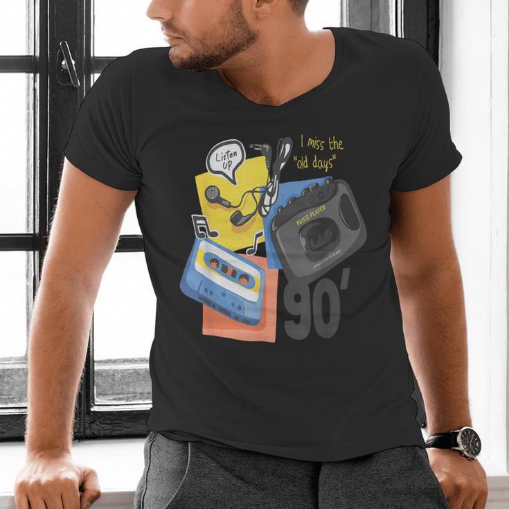 90s Retro Cassette And Walkman Nostalgia Graphic Tee Men's V-Neck T-Shirt 90s Retro Cassette And Walkman Nostalgia Graphic Tee Men's V-Neck T-Shirt