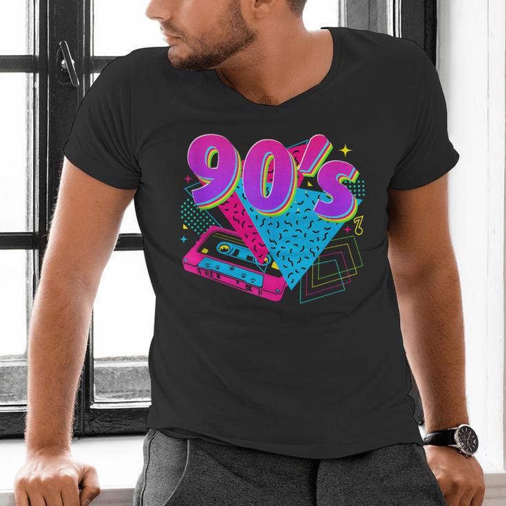 90's Vibe Retro Style Cassette Tape Nostalgia 1990s Party Men's V-Neck T-Shirt