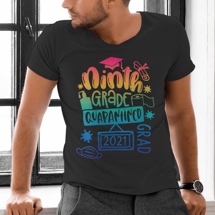 9th Grade Graduate 2021 Graduate Quarantine Ninth Graduation Men's V-Neck T-Shirt