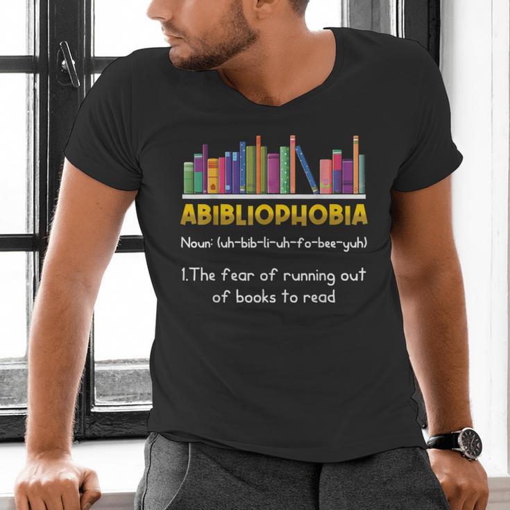 Abibliophobia Fear Of Running Out Of Books Read Book Men's V-Neck T-Shirt