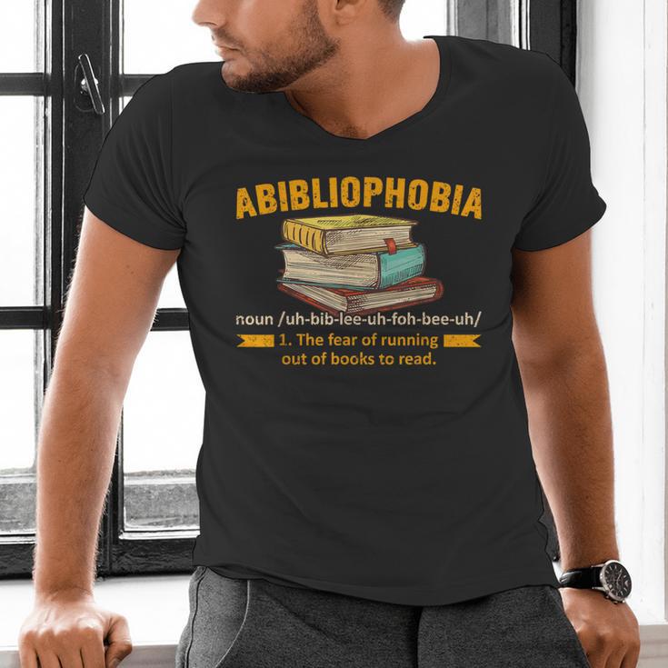 Abibliophobia Perfect For Young Book Lover Bookworm Reader Men's V-Neck T-Shirt Abibliophobia Perfect For Young Book Lover Bookworm Reader Men's V-Neck T-Shirt